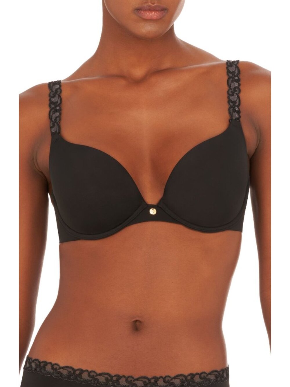 🆕 NATORI Pure Luxe Push-Up Underwire T-Shirt Bra 34DD Black #727321 - Picture 3 of 10